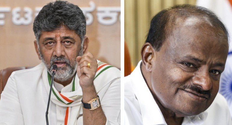 HD Kumaraswamy alleges land irregularities against DK Shivakumar