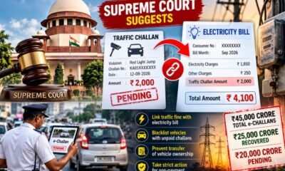 Supreme Court suggests linking unpaid traffic challans to electricity bills