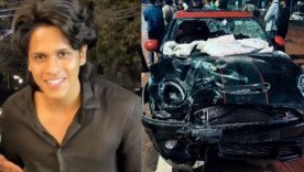 Mini Cooper car involved in the fatal accident near Nedumbassery in Kerala