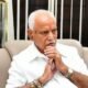 Former Karnataka Chief Minister BS Yediyurappa speaking to the media in Davanagere about a possible BJP-JDS alliance government.