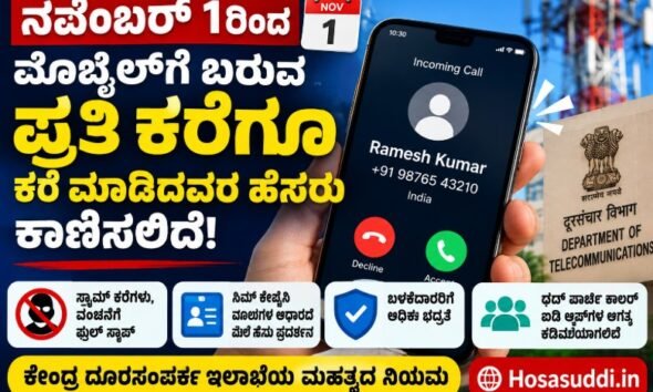 India's new CNAP caller name display system showing a caller's name and phone number on a mobile screen