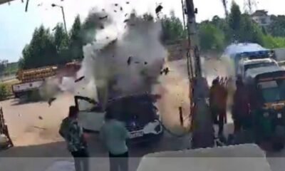 CNG car explosion while refuelling at Karjan CNG pump in Gujarat