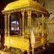 Goddess Chamundeshwari&rsquo;s ceremonial idol in the golden howdah during the Mysore Dasara Jamboo Savari procession