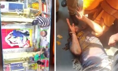CCTV footage of alleged attack on priest and Santoshi Mata idol at Dilsukhnagar temple in Hyderabad