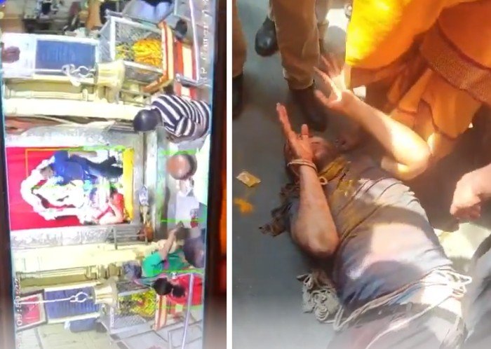 CCTV footage of alleged attack on priest and Santoshi Mata idol at Dilsukhnagar temple in Hyderabad