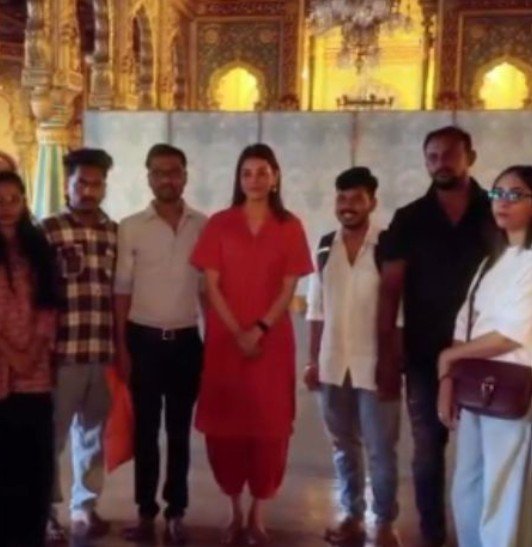 Kajal Aggarwal visiting Mysore Palace ahead of Mysore Dasara
