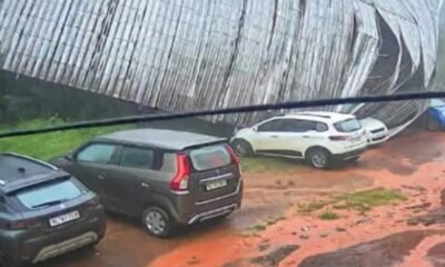 School roof blown away by strong winds at Vayathur UP School in Kannur, Kerala