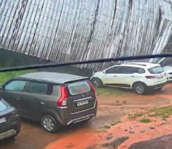 School roof blown away by strong winds at Vayathur UP School in Kannur, Kerala