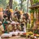 Mysuru Dasara elephant mahouts and kavadis offering prayers to forest deities