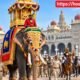 Mysore Dasara Jumbo Savari rehearsal with Captain Prashanth elephant at Mysore Palace