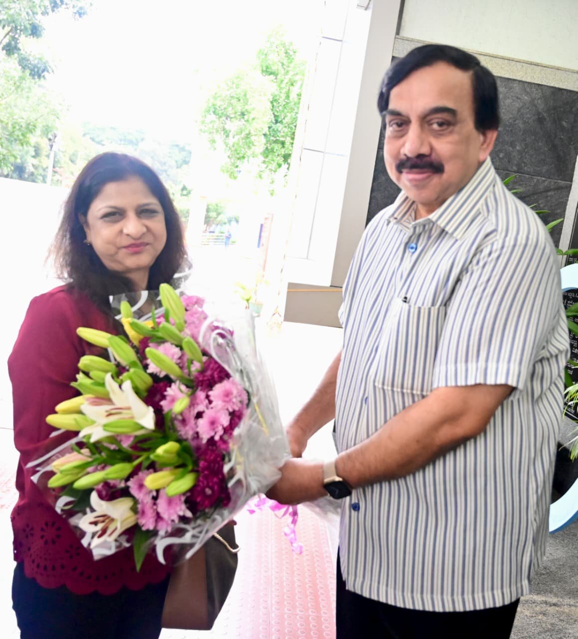 Indian Ambassador to Poland Nita Bhushan visiting the Karnataka Olympic Association Hall of Fame Museum in Bengaluru
