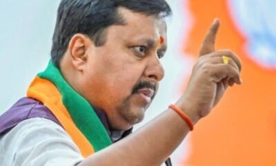 BJP national president Nitin Nabin addressing the media in New Delhi amid controversy over the CJP protest