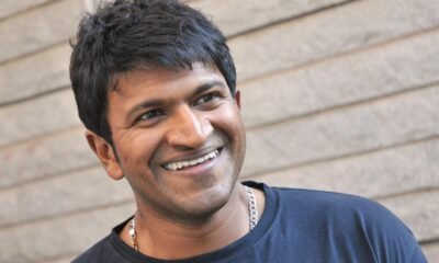 Puneeth Rajkumar smiling portrait for his fifth death anniversary tribute.