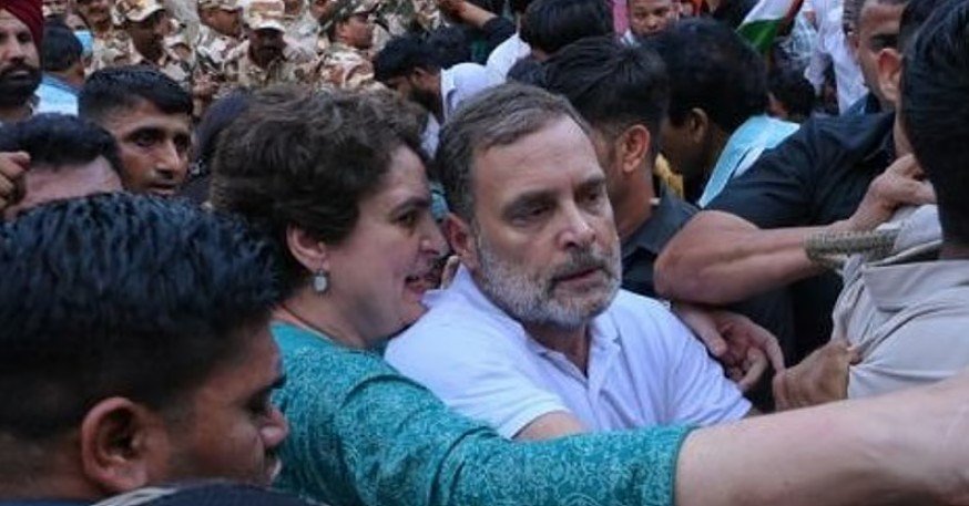 Rahul Gandhi and Priyanka Gandhi detained during INDIA bloc protest in New Delhi