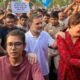 NSUI leaders' reported discontent over Neha Bora's prominence during Rahul Gandhi's protest in Delhi.