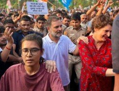 NSUI leaders' reported discontent over Neha Bora's prominence during Rahul Gandhi's protest in Delhi.