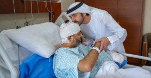 Dubai Crown Prince Sheikh Hamdan meets injured Indian pilot Smit Machchhar in hospital