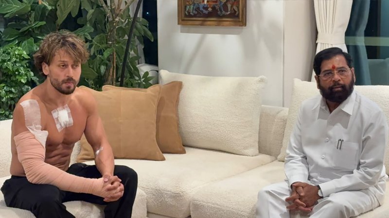 Bollywood actor Tiger Shroff with a bandaged right hand after a reported firing incident in Mumbai.