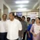 Health Minister U T Khader inspecting Channapatna government hospital at midnight