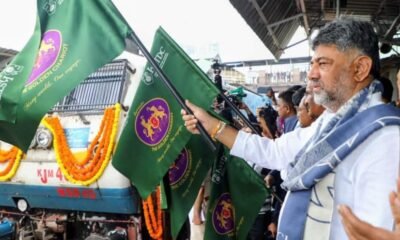 Golden Chariot luxury tourist train at Bengaluru railway station
