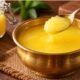 Traditional Indian ghee in a bowl with a spoon