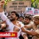 Man surrounded during Jantar Mantar protest after raising Modi Zindabad slogans