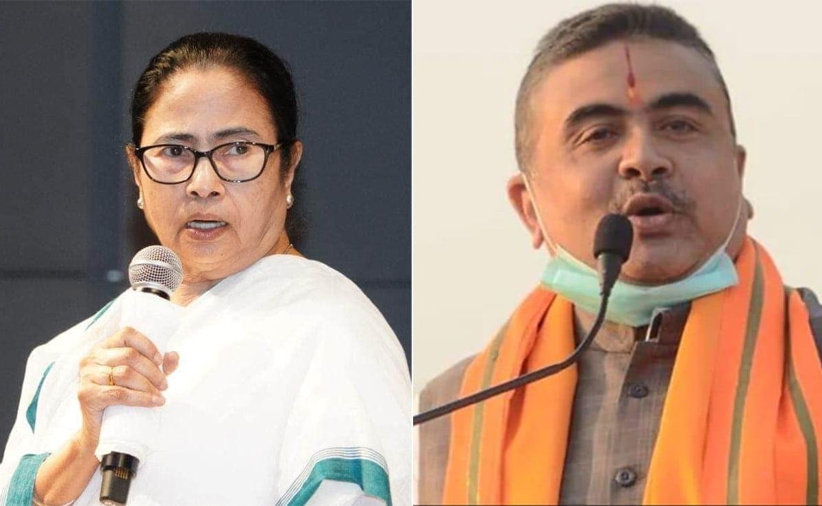Suvendu Adhikari and Mamata Banerjee in West Bengal political news