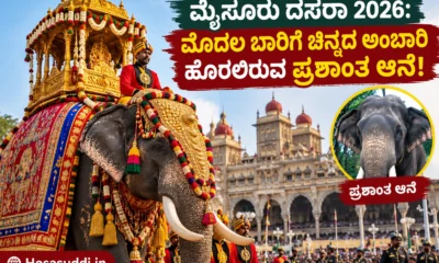 Prashantha elephant selected to carry the golden howdah at Mysore Dasara 2026