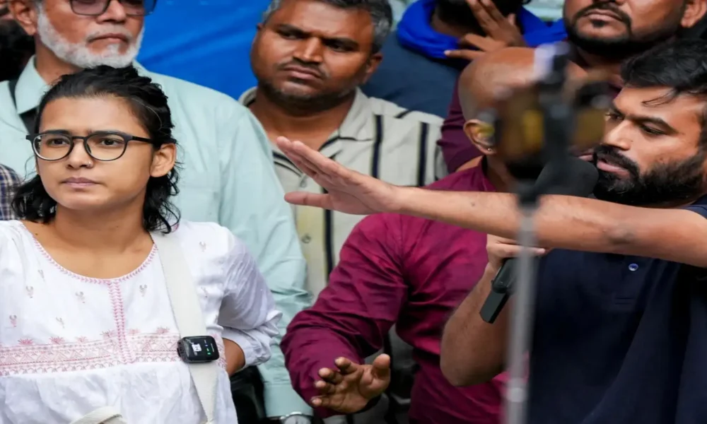 AISA president Neha Bora released and CJP founder Abhijeet Dipke arrested after Delhi protest